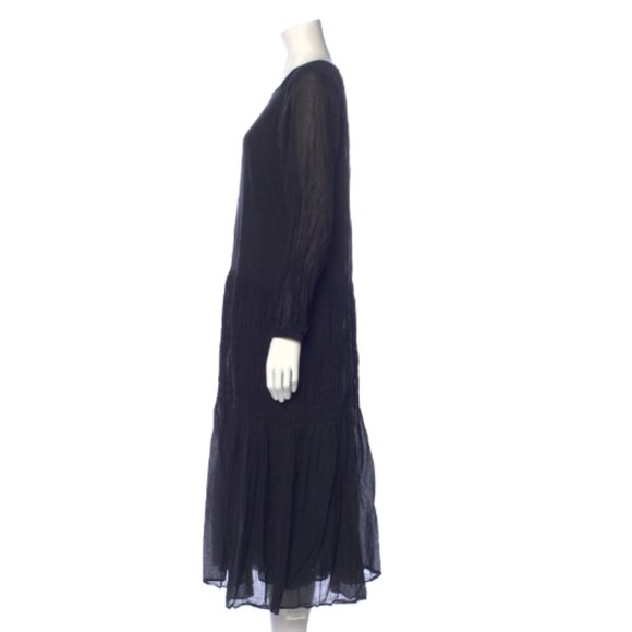 CLOSED Maxi Cotton Dress Black Minimalist Scoop NeckXS - Picture 2 of 15